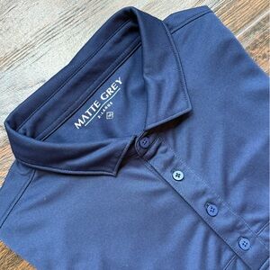 Matte Grey Men’s XL Navy Blue Performance Polo Golf Shirt